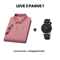 Leve 2 Pague 1 - Camisa Polo Masculina Portuga + Relógio(brinde)